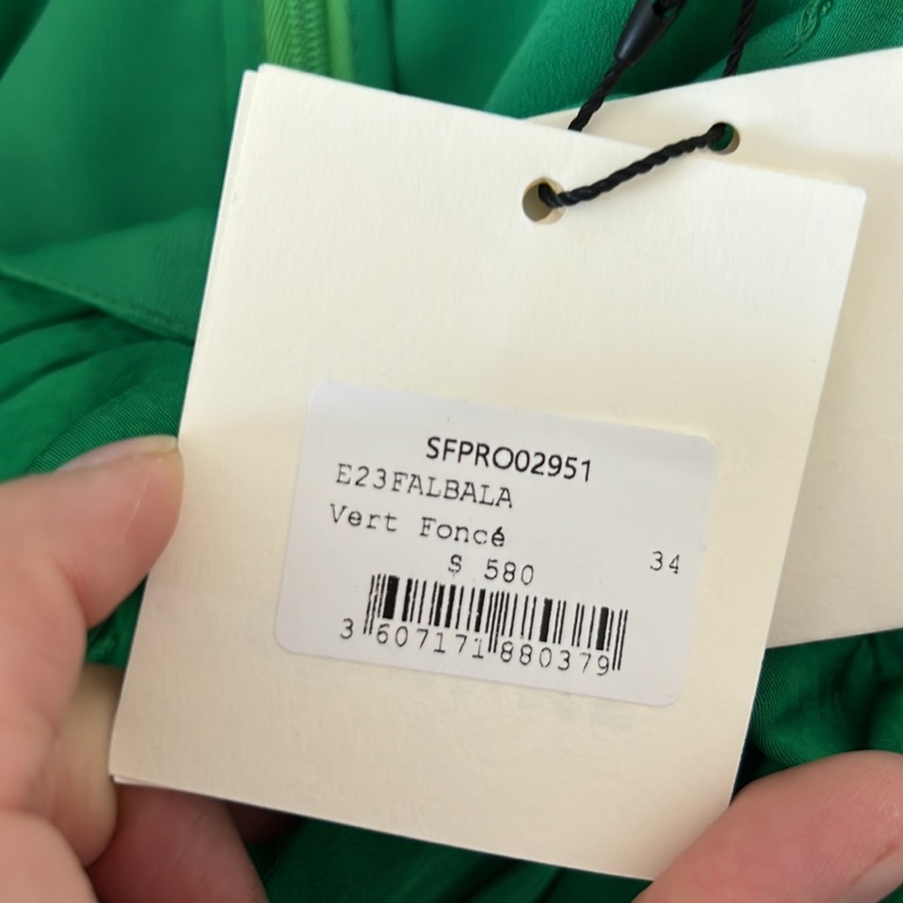 💚SANDRO 💚Falbala green Dress nwt - Picture 5 of 6